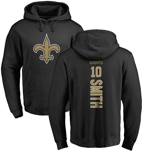 Men New Orleans Saints Black Tre Quan Smith Backer NFL Football #10 Pullover Hoodie Sweatshirts->nfl t-shirts->Sports Accessory